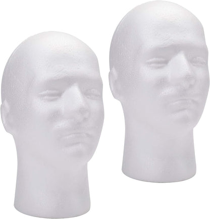 Foraineam male foam mannequin head two pack front view for wig display