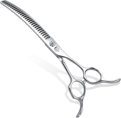 Professional Curved Thinning Scissors for Dog Grooming, 30-Degree Curvature, Japanese 440C for Trimming Dogs Cats and Other Pets face and paws (Curved Thinner) - Image 9