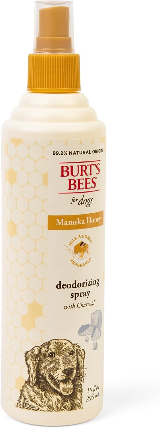 BURT'S BEES FOR PETS Deodorizing Spray for Dogs, Manuka Honey & Charcoal, Reduces Odor Between Baths, 95%+ Natural Origin, No Artificial Fragrance, Sulfates or Colorants, Milk & Honey Scent, 10 Fl Oz - Image 9