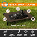 K&H Pet Products cooling pet cot replacement top view demonstrating the wide 42 by 30 inches sleeping surface