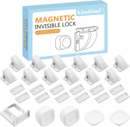 Kimitimi magnetic cabinet locks 12 pack front view