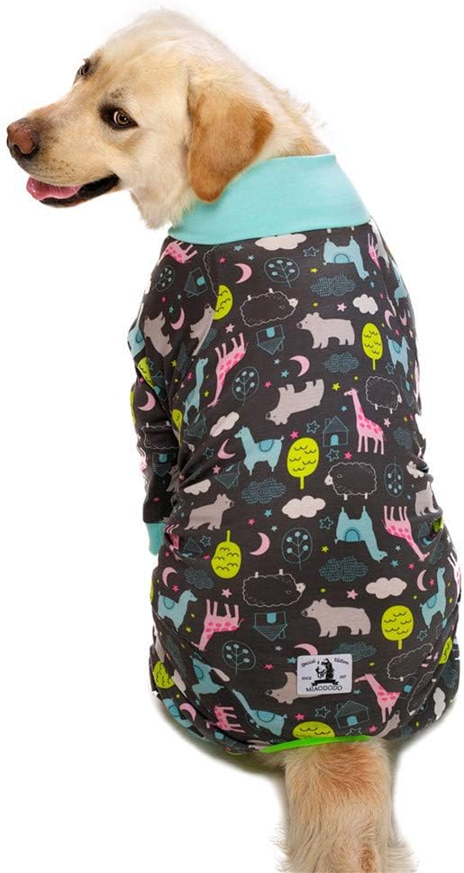 Lightweight cotton pet onesie to prevent licking surgical wounds