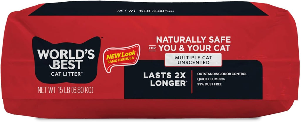WORLD'S BEST CAT LITTER Multiple Cat Unscented, 15-Pounds - Natural Ingredients, Quick Clumping, Flushable, 99% Dust Free & Made in USA - Long-Lasting Odor Control & Easy Scooping - Image 9