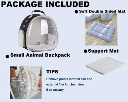 Portable Small Animal Backpack Travel Breathable Pet Carrier Bag Cages for Guinea Pig, Rabbit, Bearded Dragon, Squirrel, Tortoise, Bird, Lizard, Sugar Glider - Image 5