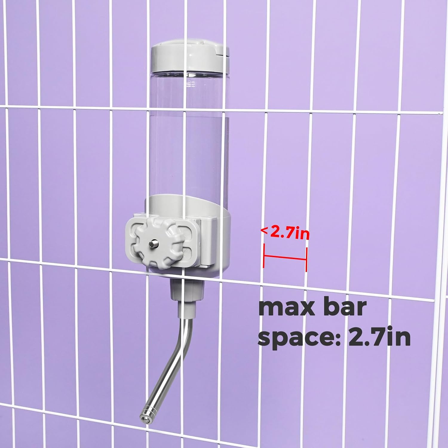 Side view of Vannon twenty three ounce automatic pet hydration system