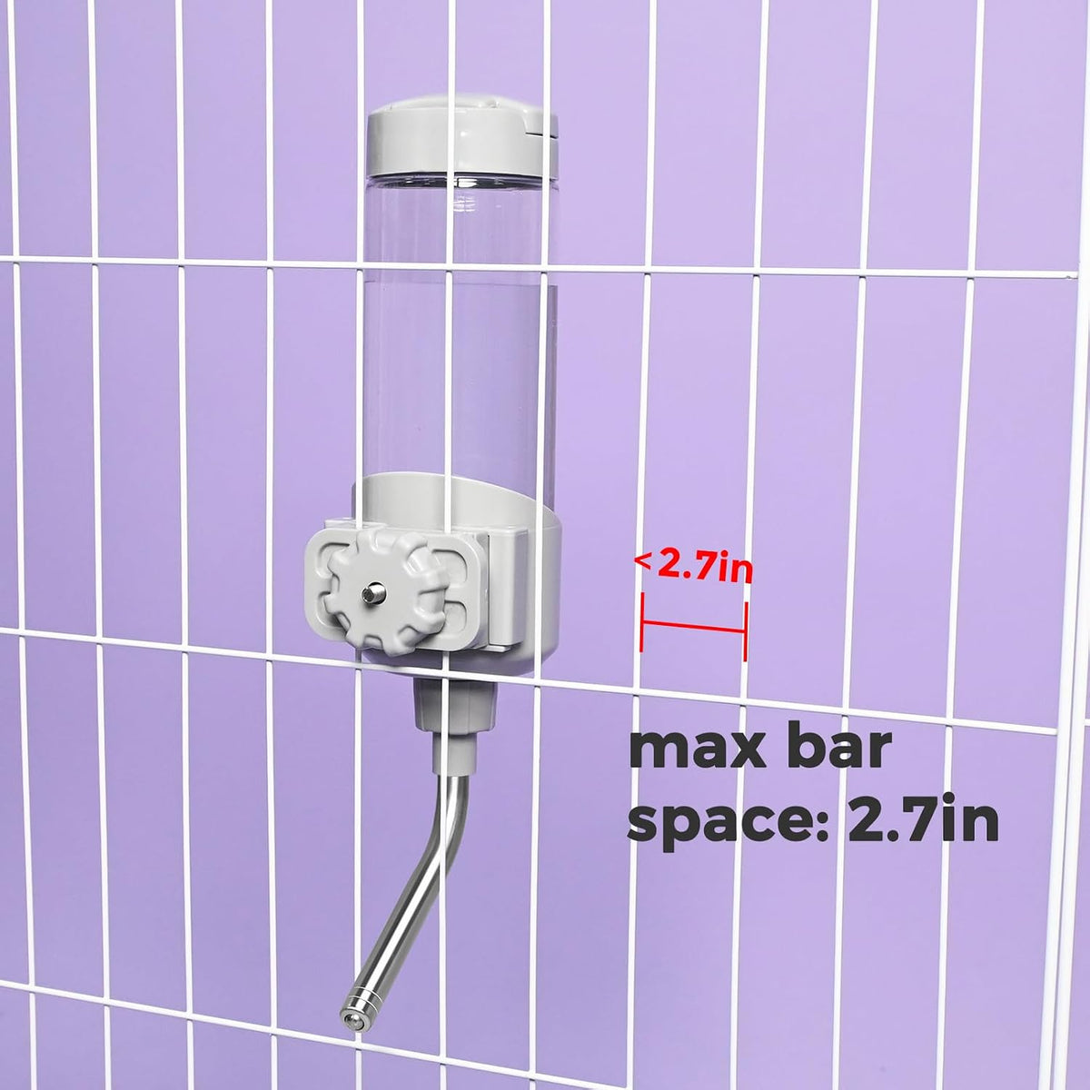 Side view of Vannon twenty three ounce automatic pet hydration system