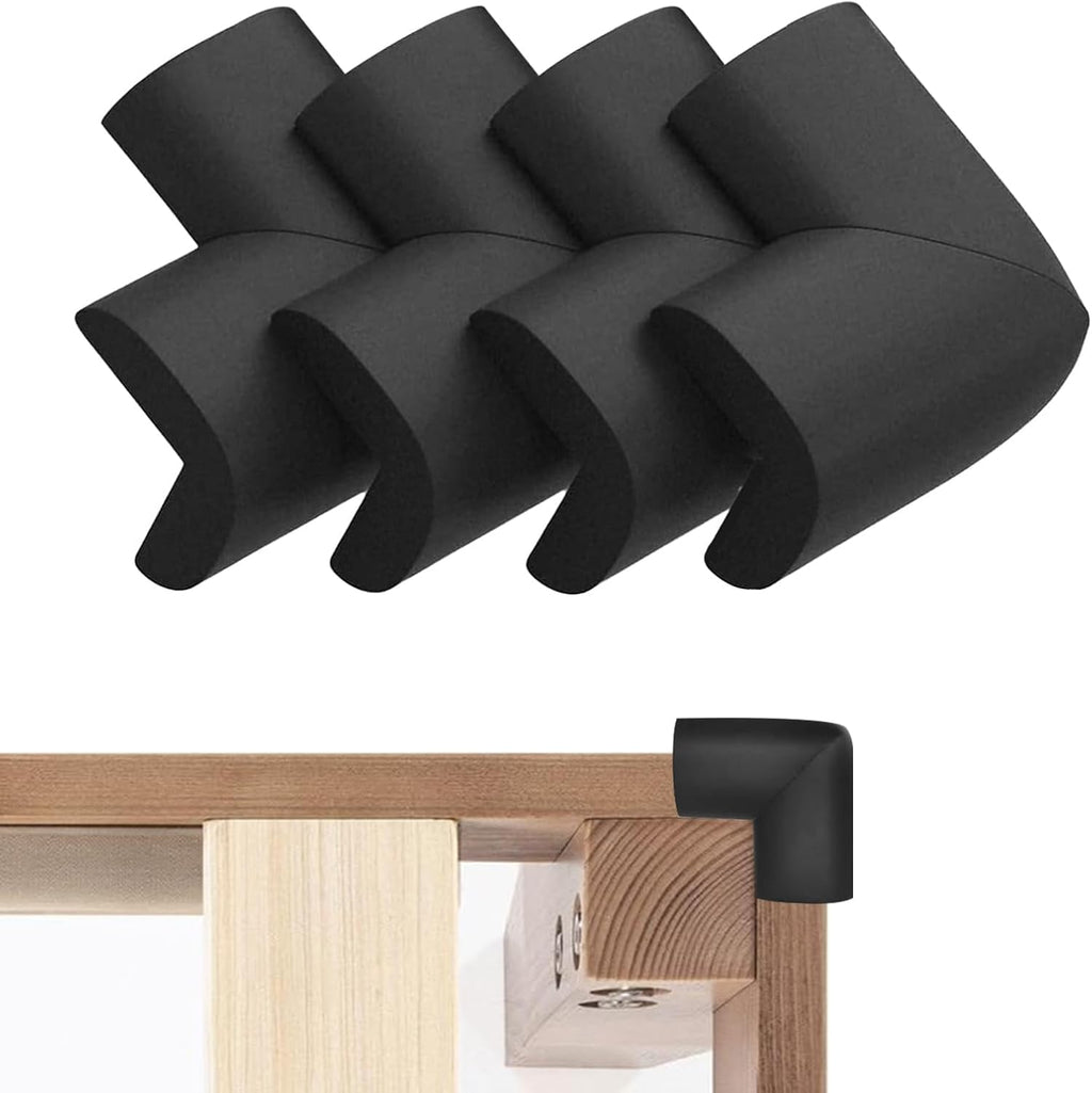 Wome Bed Frame Corner Protector Black 4 Pack Front View
