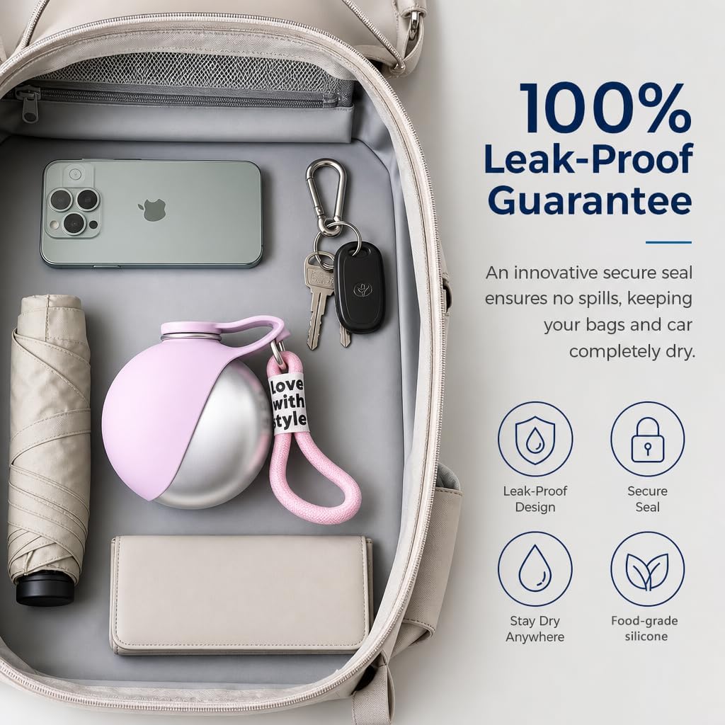 Parvala leak proof dog travel flask demonstrating the secure locking mechanism against spills