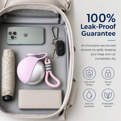 Parvala leak proof dog travel flask demonstrating the secure locking mechanism against spills