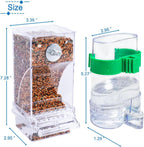 Dual pack automatic bird feeding station for cockatiels and budgies