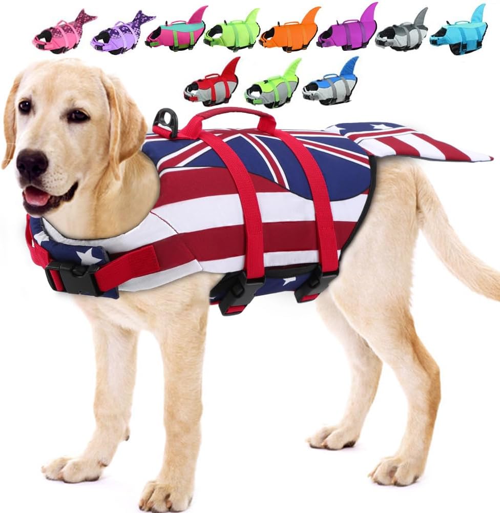 EMUST Dog Life Vests, Dogs Floats for Swimming, Boat, Pool, Ripstop Dog Life Jacket with High Buoyancy and Lift Handle for Small and Medium Breeds, (M,Pool Blue) - Image 10