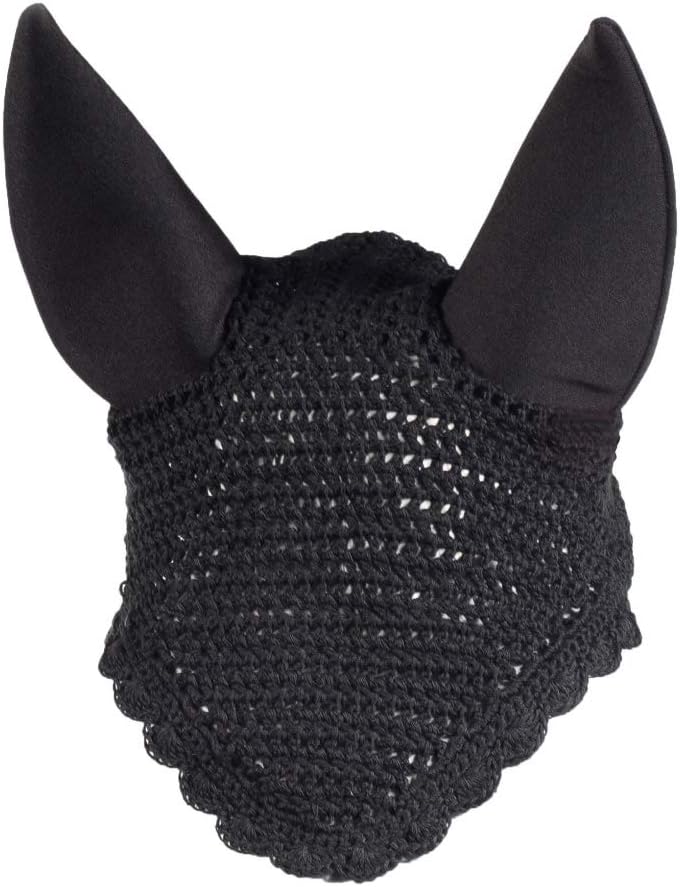 Horze Supreme Silent Crochet Ear Bonnet front view black