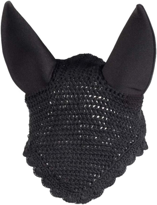 Horze Supreme Silent Crochet Ear Bonnet front view black