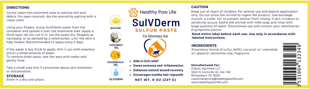 Close up of Healthy Paw Life SulVDerm jar for dog and cat wound care