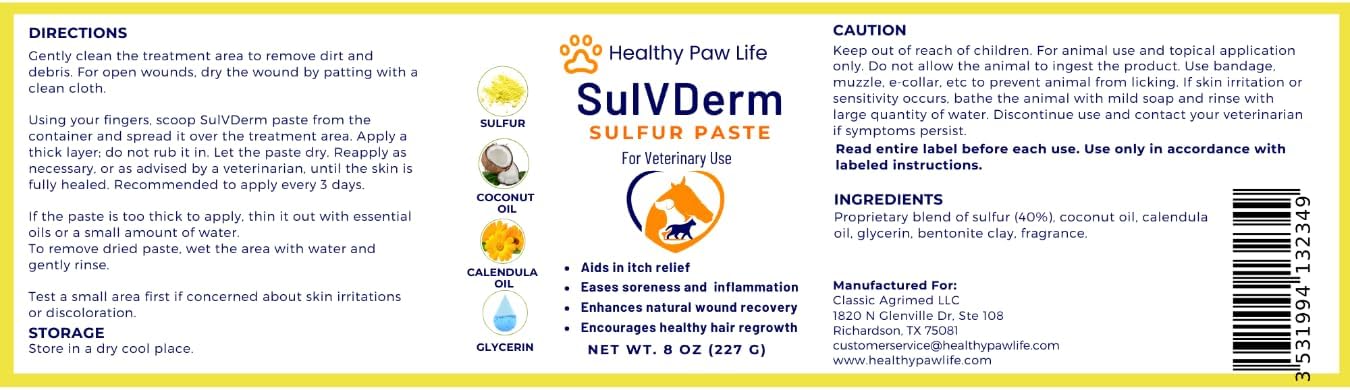 Close up of Healthy Paw Life SulVDerm jar for dog and cat wound care