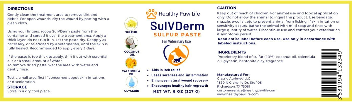 Close up of Healthy Paw Life SulVDerm jar for dog and cat wound care