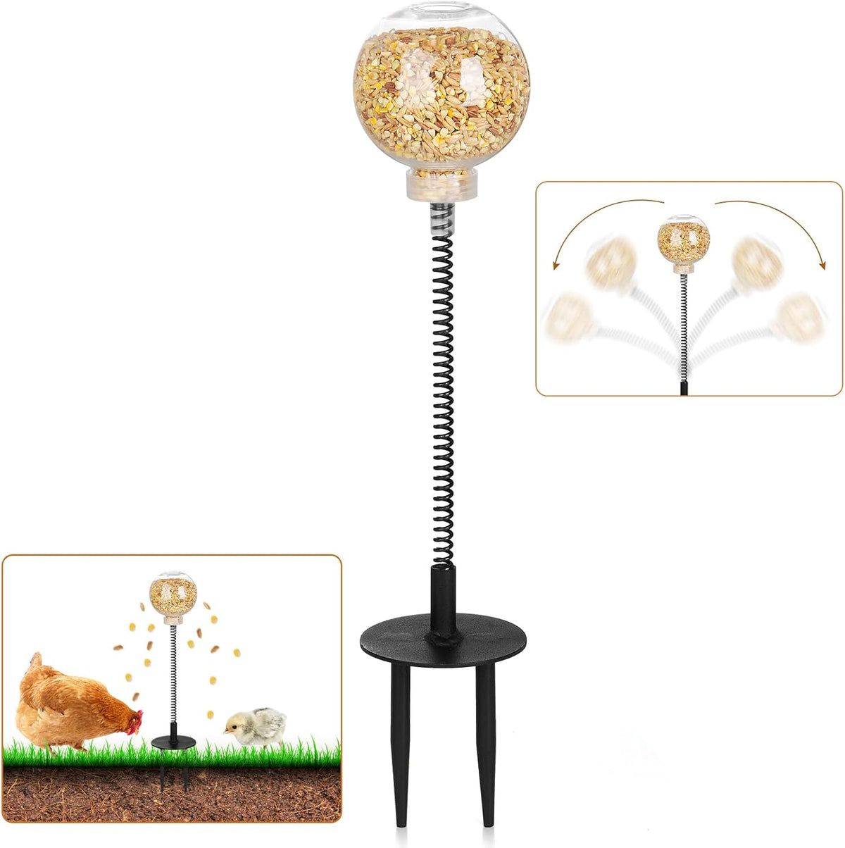 Moyardow interactive chicken peck toy front view for poultry enrichment