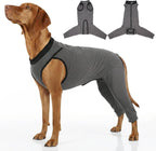 T'CHAQUE dog recovery suit with rear leg sleeve front view