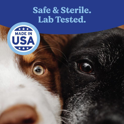 Veterinarian formulated sterile rinse for removing pet eye debris and mucus
