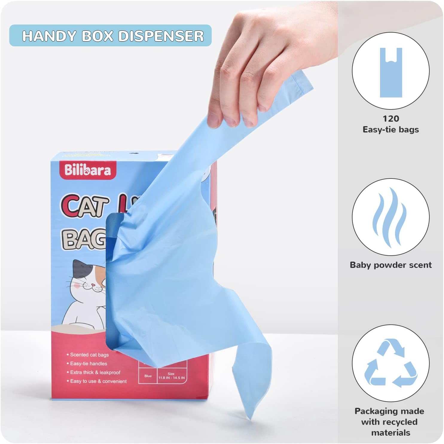 Opaque twenty micron thick disposable cat poop bags