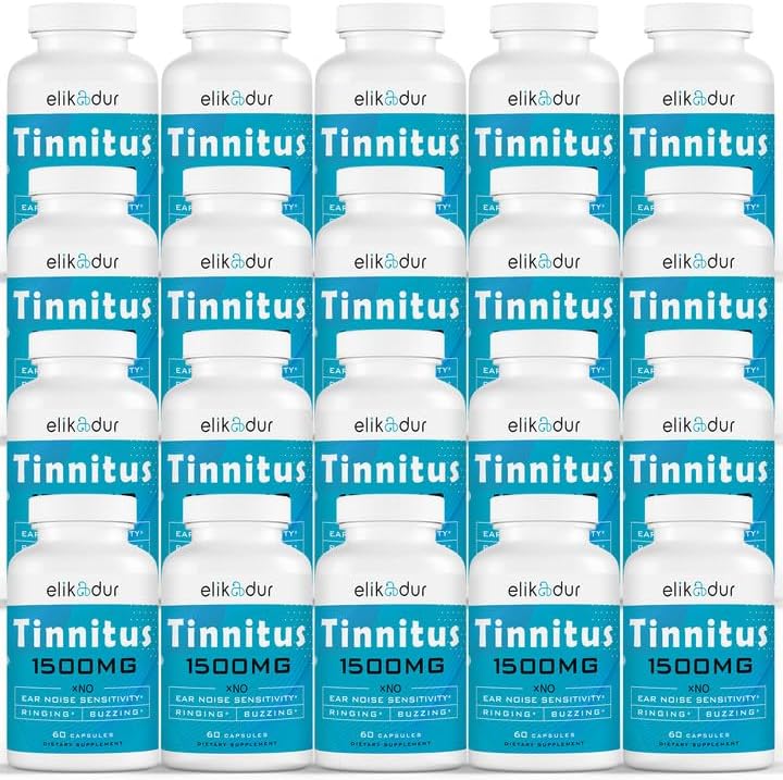 Elikadur Tinnitus Relief supplement bottle front view for ear ringing support