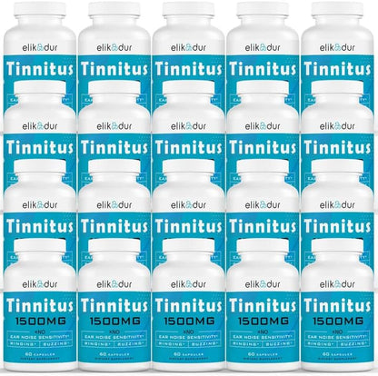 Elikadur Tinnitus Relief supplement bottle front view for ear ringing support