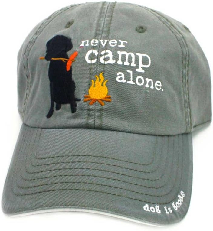 Dog Is Good Signature Hat Never Camp Alone front view