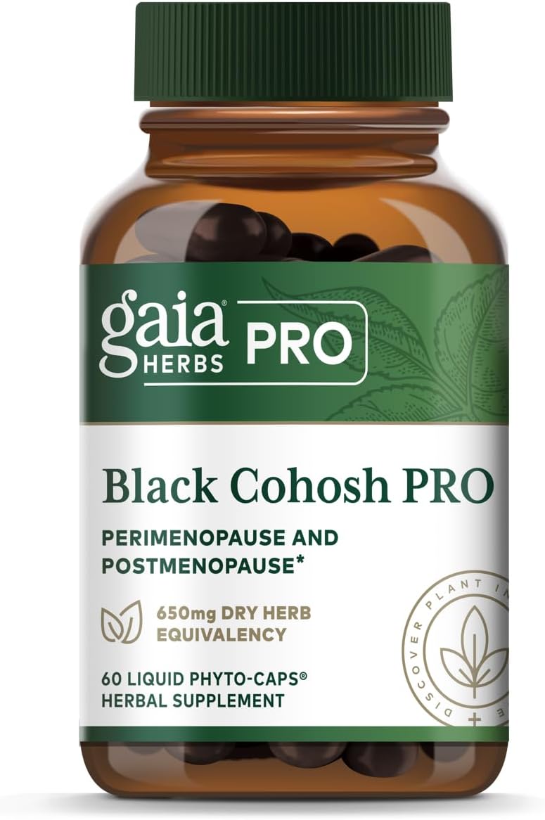 Gaia Herbs Pro Black Cohosh Pro front bottle view for menopause support