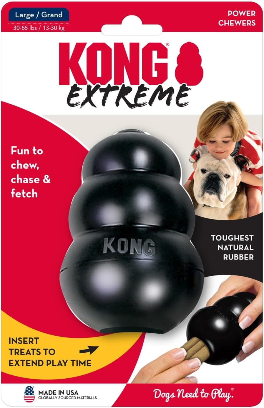 KONG Extreme Dog Toy - Fetch & Chew Toy - Treat-Filling Capabilities & Erratic Bounce for Extended Play Time Most Durable Natural Rubber Material - for Power Chewers - for Large Dogs - Image 9