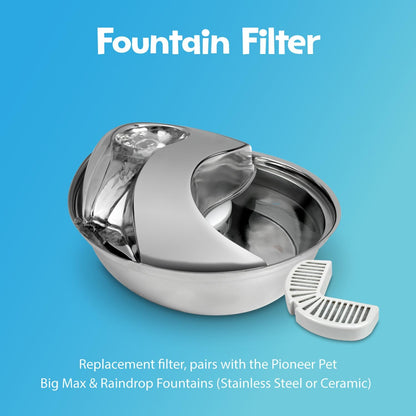Pioneer Pet 60 fluid ounce stainless steel fountain side profile