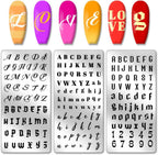 PH PandaHall 3-piece English letter nail stamp plate set front view