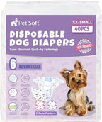 Pack of forty pieces Pet Soft dog nappies arranged clearly to display the mixed fashion designs