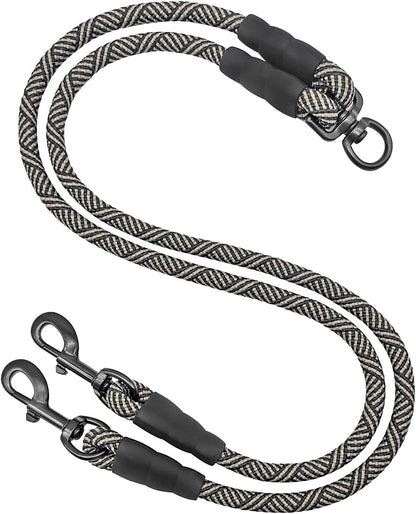 Mycicy double dog leash coupler front view heavy duty dual pet lead splitter