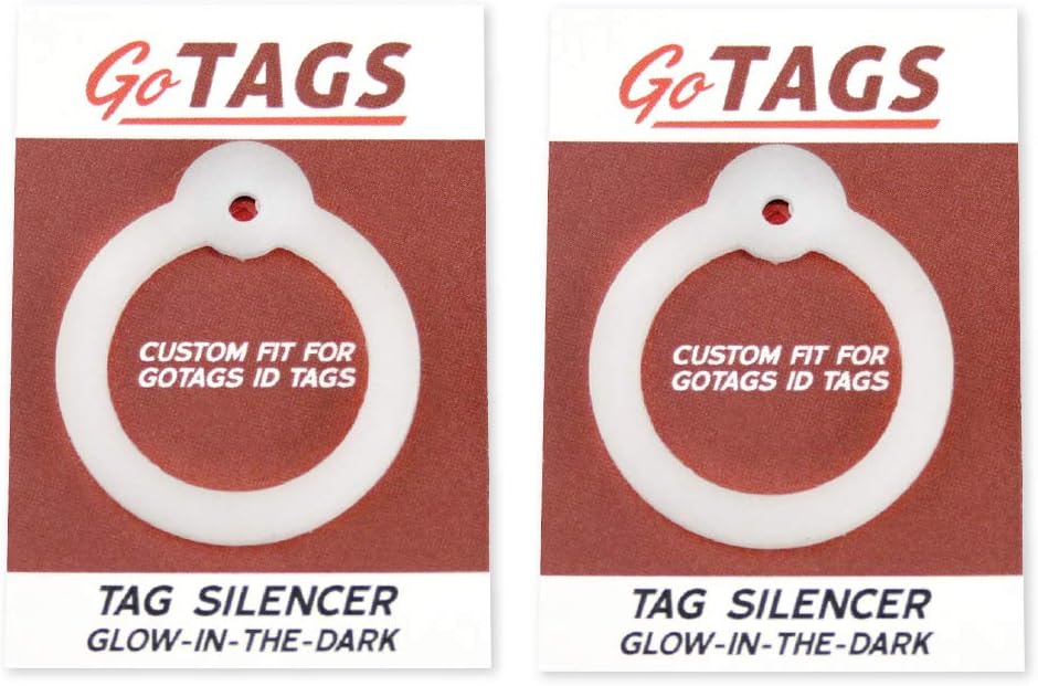 GoTags quiet pet tag protector packaging and item