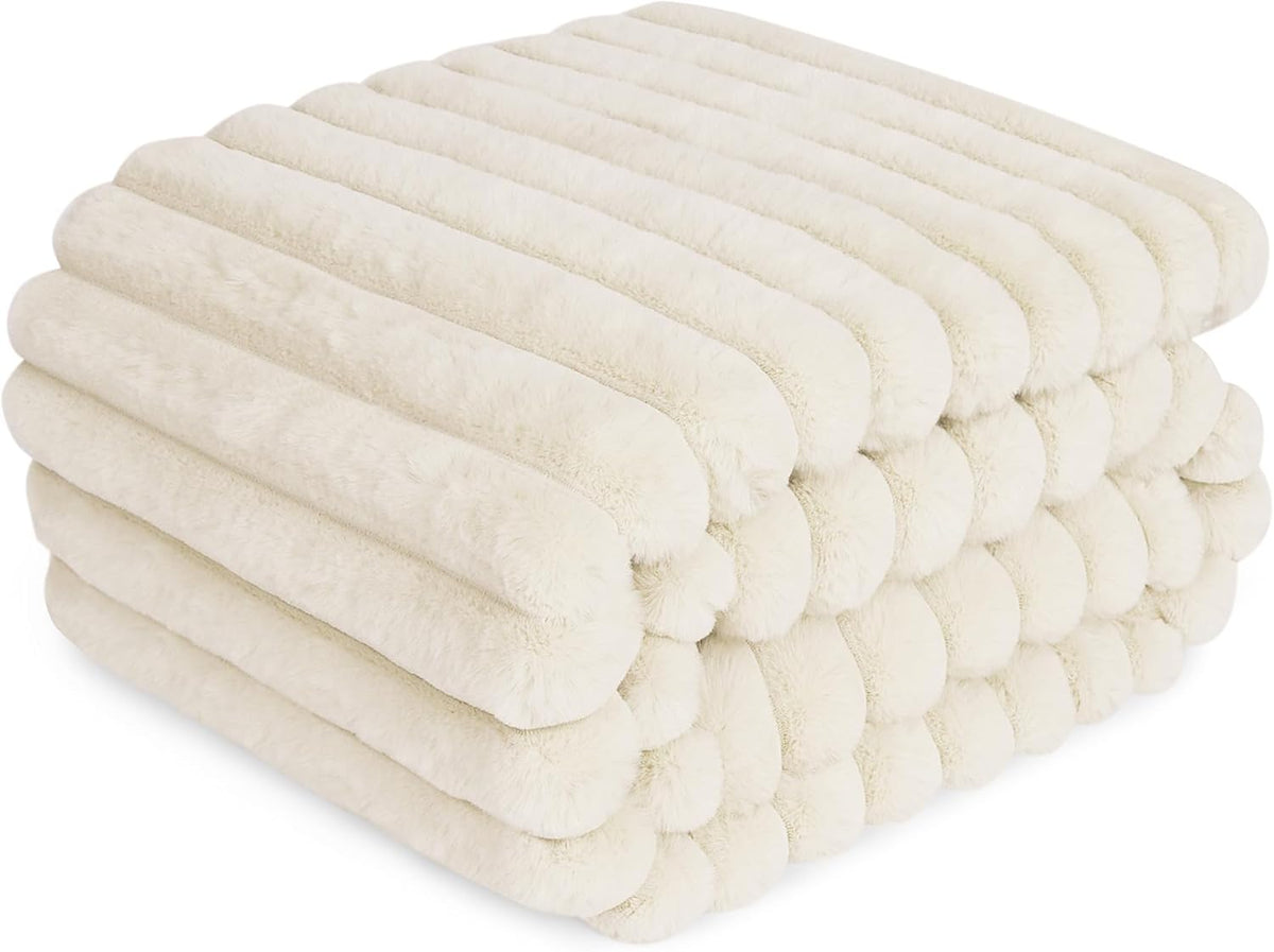 Waterproof Pet Blanket for Large Dogs & Cats - Reversible Calming Plush, Washable Furniture Cover for Couch, Bed, Car Seat, Blocks Leaks, Stains & Pet Fur (Cream, 50"x60") - Image 10