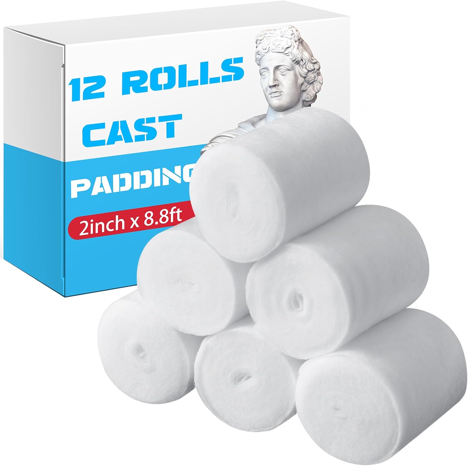 Nuanchu 6 Rolls Cast Padding front view showcasing individual packaging for skin protection.