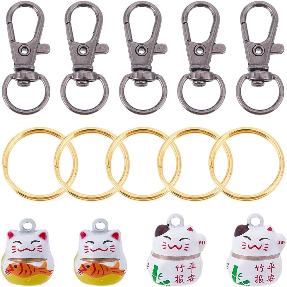 Beamarker 16 piece DIY lucky cat keychain kit front view