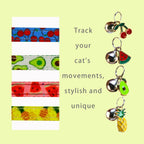 Yizepet cute kitty collar in yellow pineapple pattern with attached tracking bell
