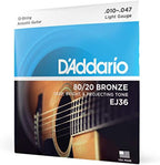 D'Addario Set Acoustic Guitar 80/20 Lite 12Str (EJ36) - Image 1