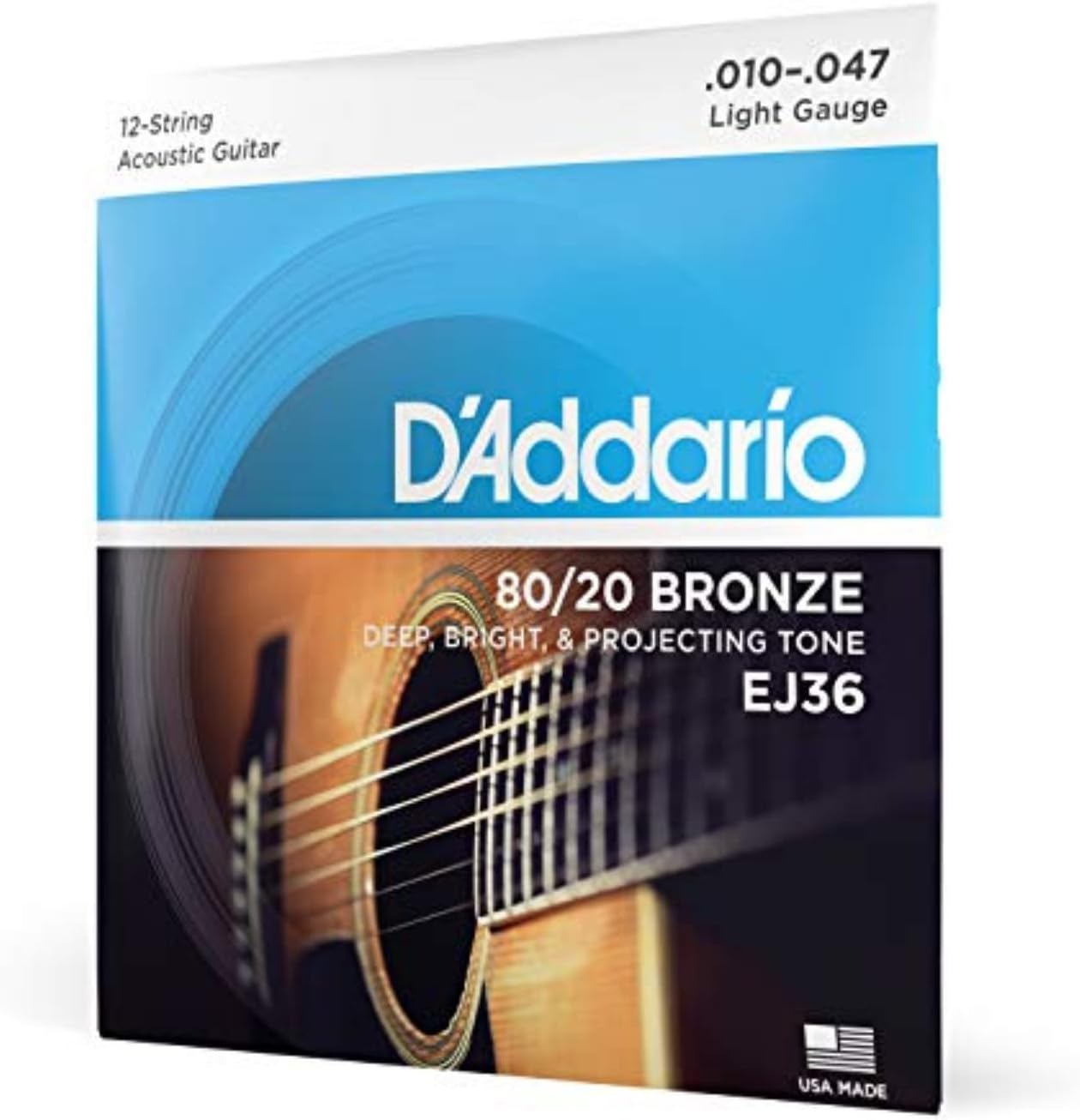 D'Addario Set Acoustic Guitar 80/20 Lite 12Str (EJ36) - Image 1