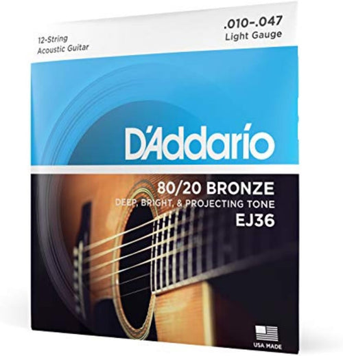 D'Addario Set Acoustic Guitar 80/20 Lite 12Str (EJ36) - Image 1