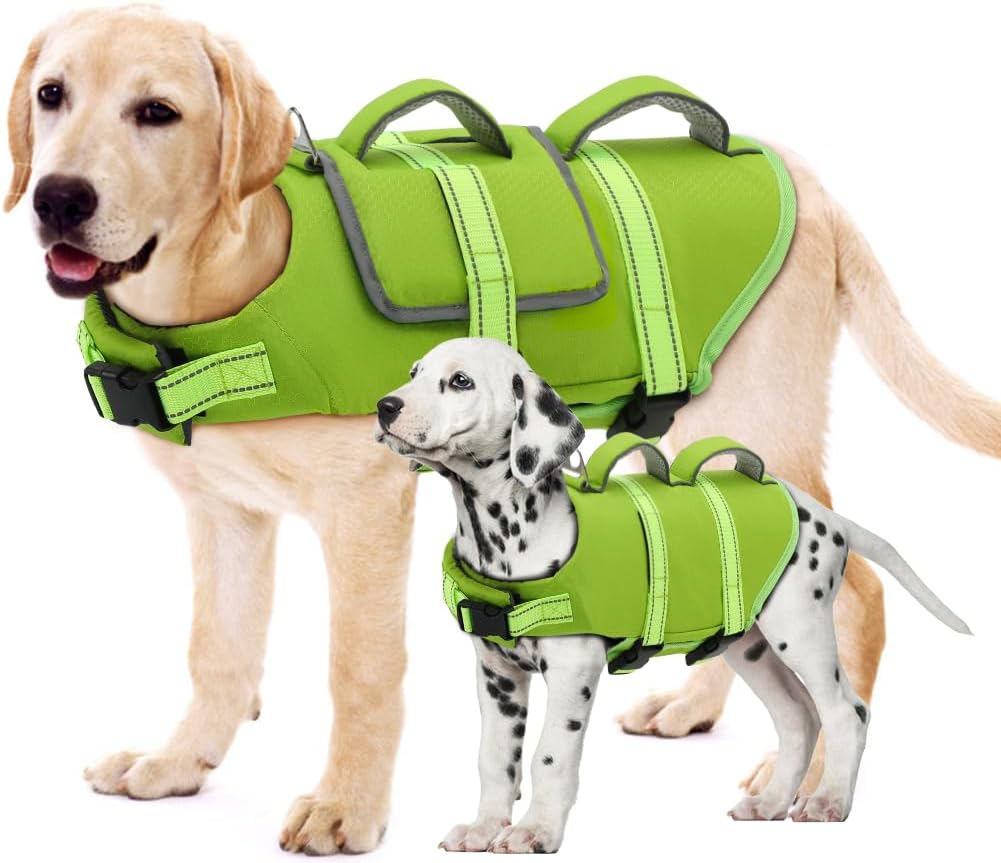 EMUST Dog Life Vest for Swimming, Reflective Large Dog Life Jacket with Two Rescue Handle, High Buoyancy Pet Floating Vest for Medium Large Dogs, Blue, XXL - Image 11