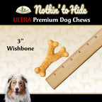 Digestible beef flavored wishbone treats for dental health
