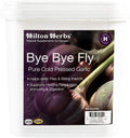 Hilton Herbs Bye Bye Fly Garlic Granules 4.4 pounds front view container showing horse supplement packaging