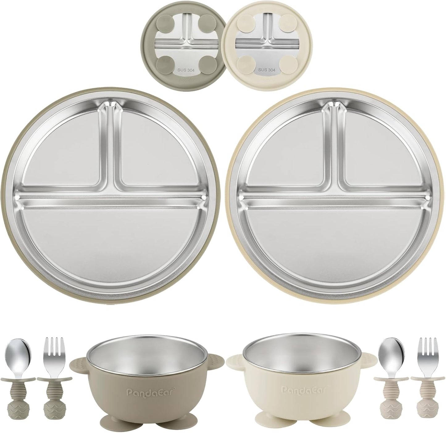 PandaEar 8 Piece Baby Feeding Utensils Set front view