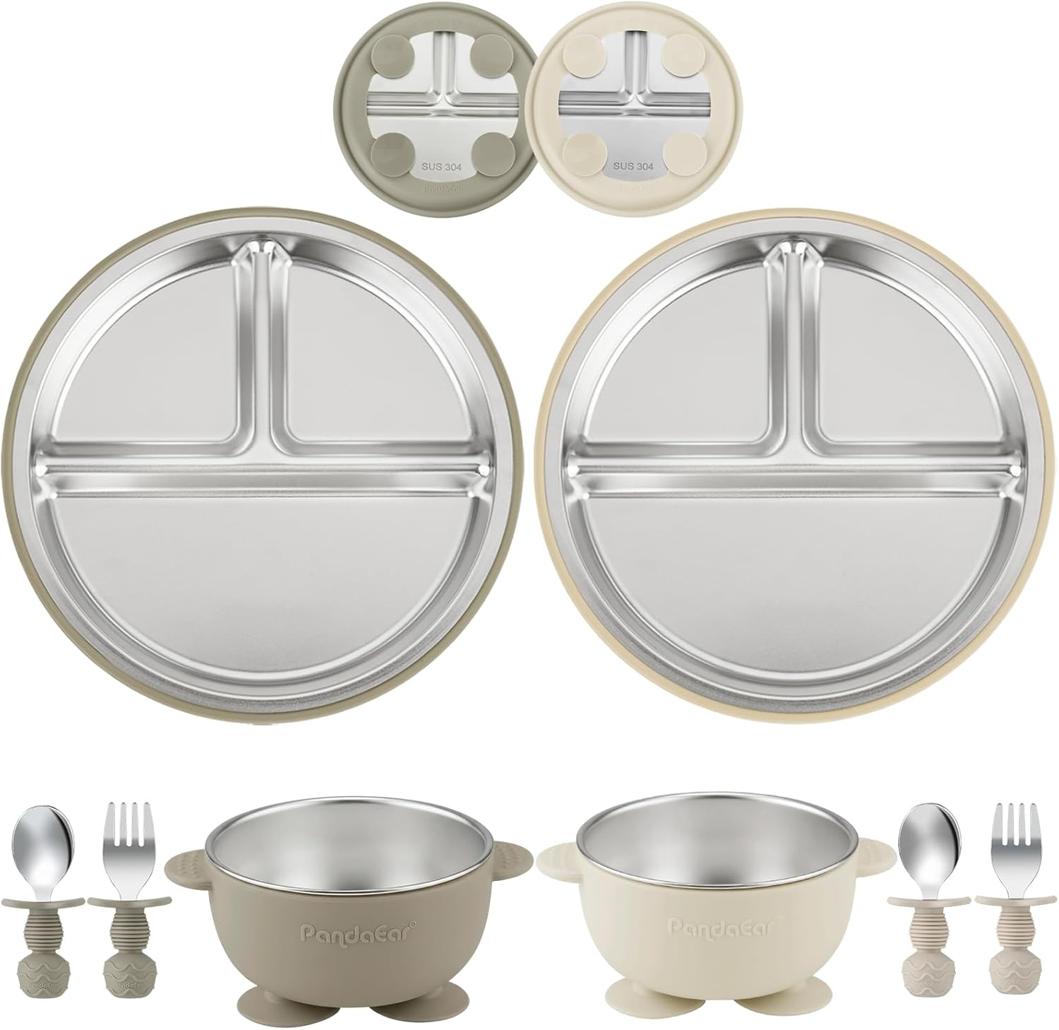 PandaEar 8 Piece Baby Feeding Utensils Set front view