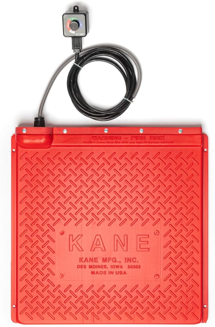Kane electric pet heat mat 18x18 front view with rheostat