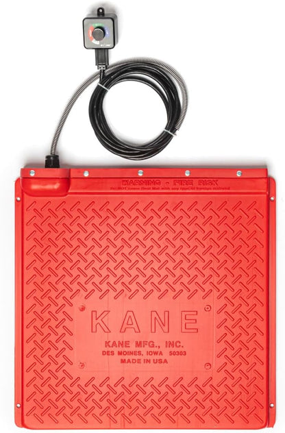 Kane electric pet heat mat 18x18 front view with rheostat