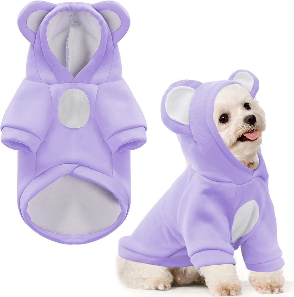 Small Dog Hoodie Soft Warm Fleece Fall Winter Dog Clothes Cute Puppy Sweaters Cat Coat Funny Blank Pullover Doggy Hooded Sweatshirts for Small Dogs Chihuahua Costumes Kitten Outfits(Brown,S) - Image 11