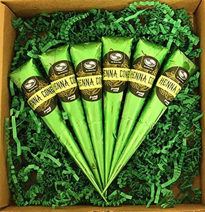 The Henna Guys natural ready to use henna cones front view packaging for spot hair coloring